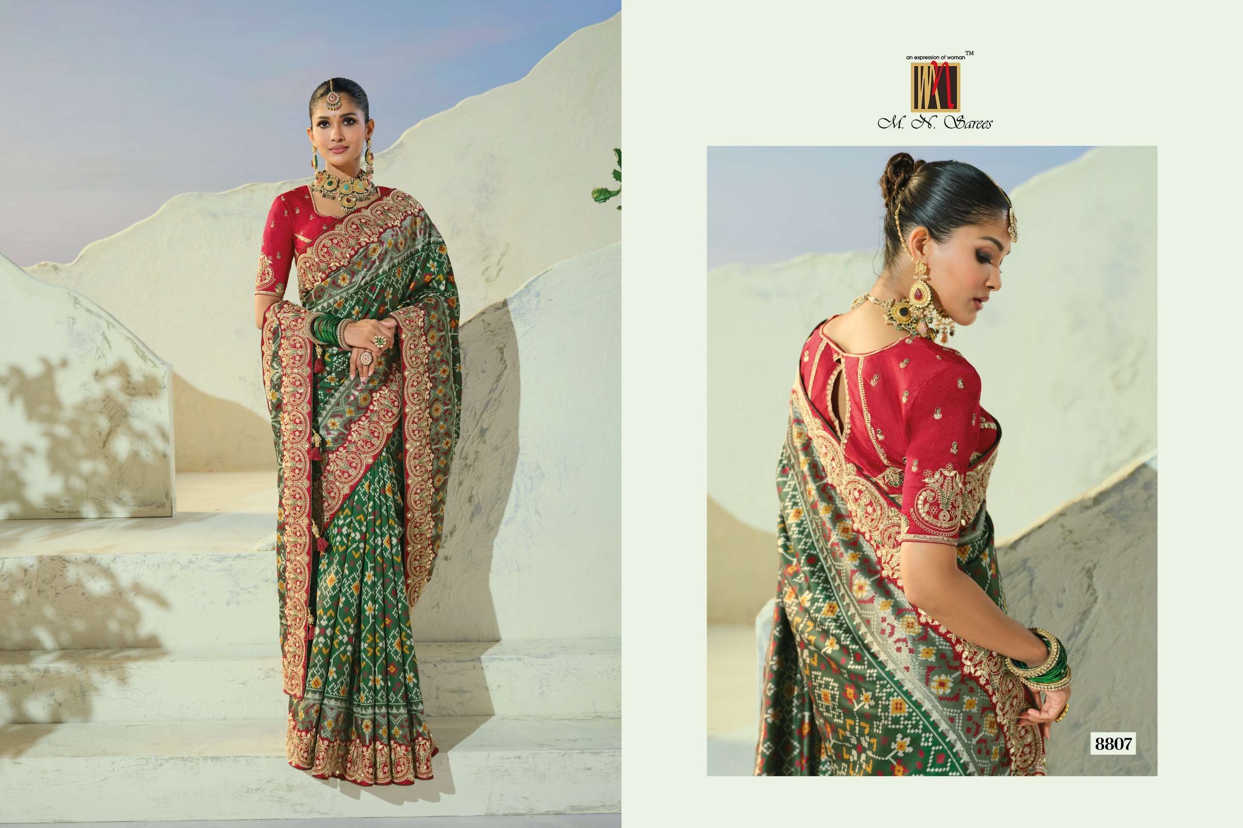 MN The Heritage Of Patola 8800 Series fancy fabric saree wholesale in surat